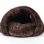 HOOPET New Arrival Warm Cat Sleeping Bags Pet Beds Half Cover Winter Nest Kitty House Cats Bed Brown 2 Size #K
