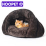 HOOPET New Arrival Warm Cat Sleeping Bags Pet Beds Half Cover Winter Nest Kitty House Cats Bed Brown 2 Size #K