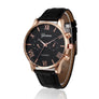 Classy Design Mens Watches Top Brand Luxury Men's Quartz Watch Leather Band Analog Alloy Wrist Watch Black Brown relojes