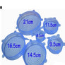 6pcs/set Universal Silicone Saran Food Wrap Lid-bowl Pot Lid-silicon Stretch Lids Silicone Cover Pan Kitchen Vacuum Lid Sealer