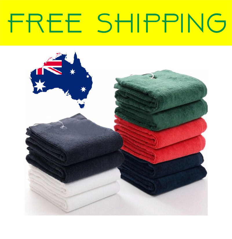 1pcs 100% Cotton Golf Towel Size 40X60cm with metal hook washcloth Golf accessories