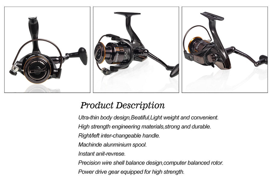 Sougayilang Fishing Coil Wheel Spinning Reels Full Metal Wheel 13+1BB Spinning Trout Fishing Reel Tackle Vara De Pesca