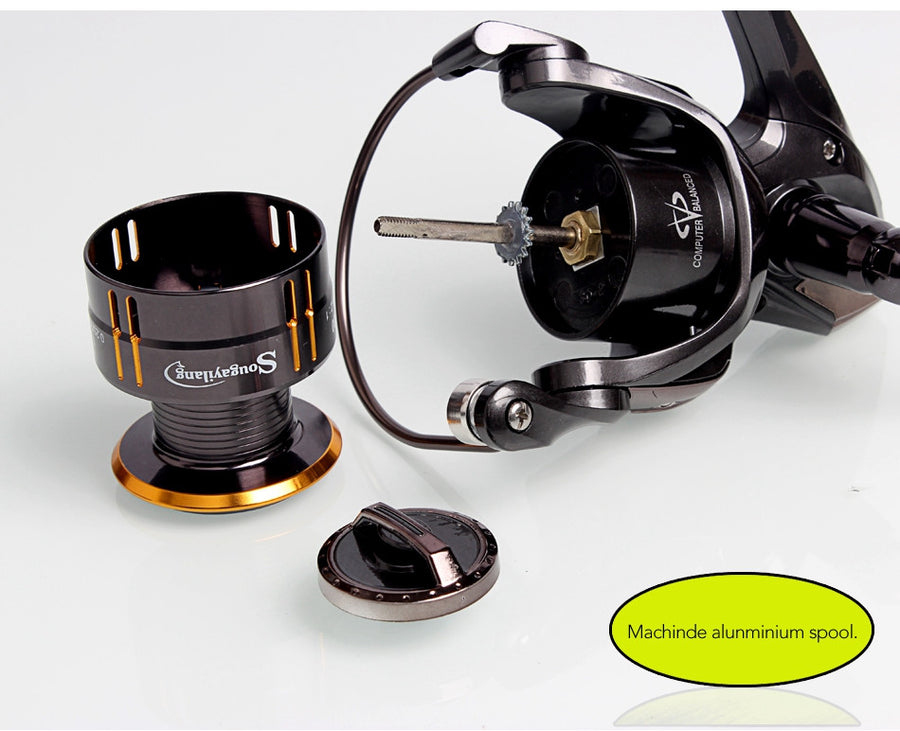 Sougayilang Fishing Coil Wheel Spinning Reels Full Metal Wheel 13+1BB Spinning Trout Fishing Reel Tackle Vara De Pesca