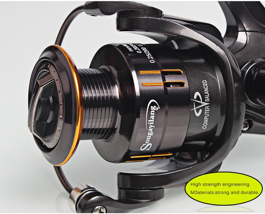 Sougayilang Fishing Coil Wheel Spinning Reels Full Metal Wheel 13+1BB Spinning Trout Fishing Reel Tackle Vara De Pesca
