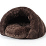 HOOPET New Arrival Warm Cat Sleeping Bags Pet Beds Half Cover Winter Nest Kitty House Cats Bed Brown 2 Size #K