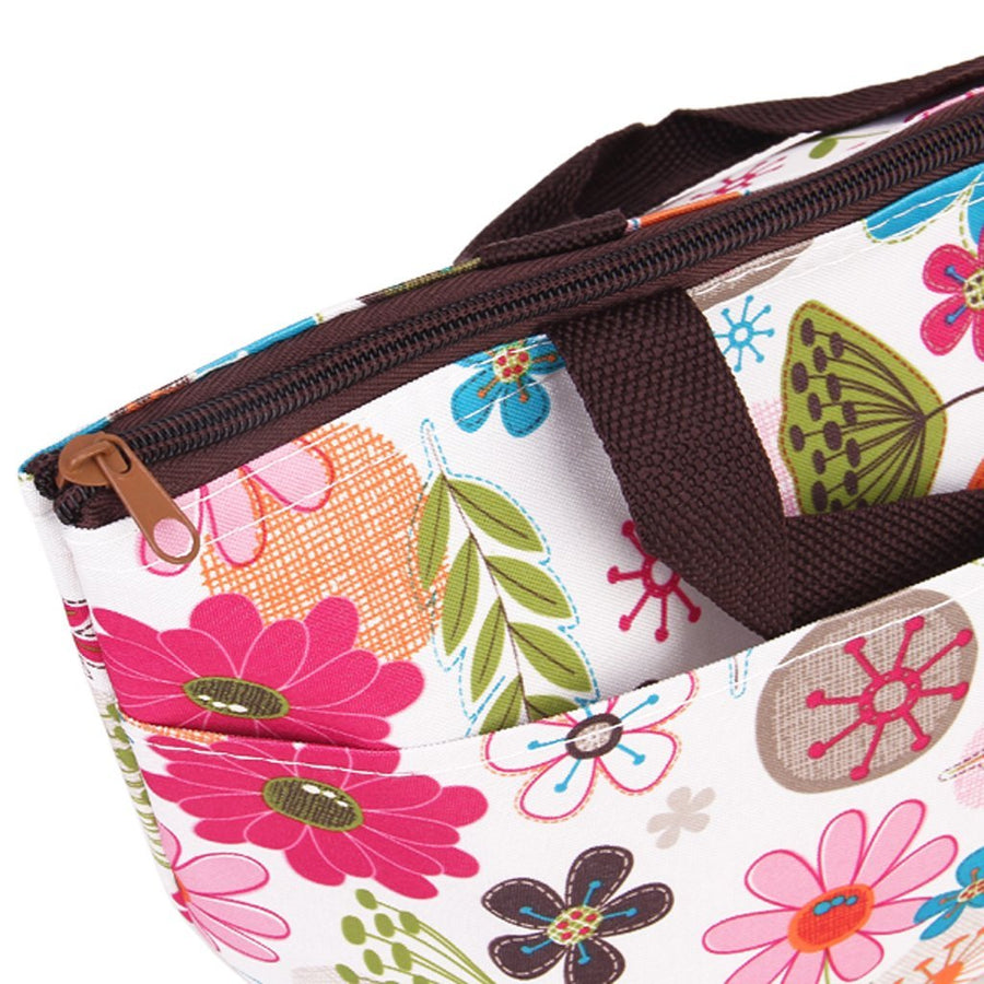 TEXU Lunch Box Bag Tote Insulated Cooler Carry Bag for Picnic - Floral