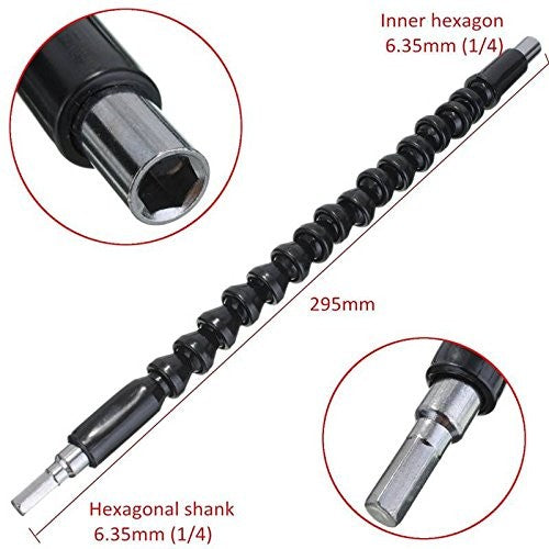 295mm Electronics Drill Black Flexible Shaft Bits Extention Screwdriver Bit Holder Connect Link #P00284#
