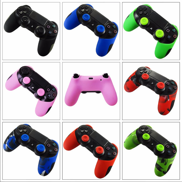 Controller Silicone Case Cover Skin Grip For Dualshock 4 PS4 Pro Slim Controllers Joystick Flexible Protective Skin