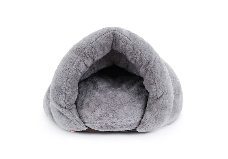 HOOPET New Arrival Warm Cat Sleeping Bags Pet Beds Half Cover Winter Nest Kitty House Cats Bed Brown 2 Size #K