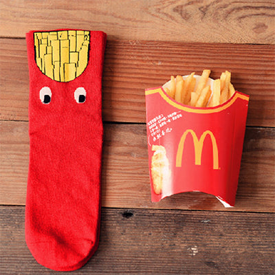 Cotton Fries Socks Burger Socks Creative Socks Recycling Couples Socks