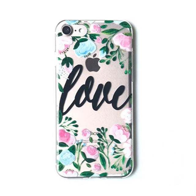 LACK Summer Palm Leaf Phone Case For iphone 7 Plus Case Clear Soft TPU Cover Cartoon Banana Leaves Cases For iphone 7 Case