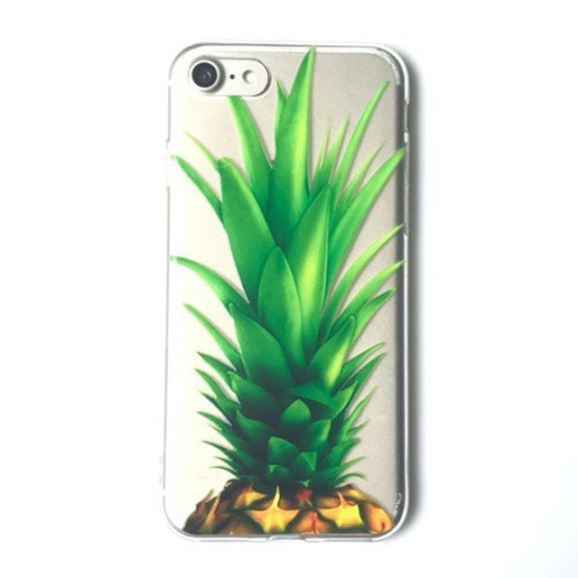 LACK Summer Palm Leaf Phone Case For iphone 7 Plus Case Clear Soft TPU Cover Cartoon Banana Leaves Cases For iphone 7 Case