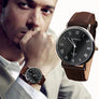 Stylish Mens Watch - Faux Leather Analog Watch Face