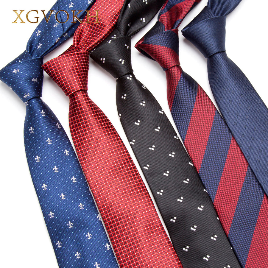 XGVOKH Men's skinny tie Wedding Ties Necktie for Men FREE GIFT Business 6cm Necktie Man Fashion Clothing shirt Accessories