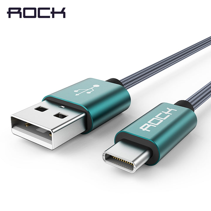 Metal USB Type C Cable, ROCK Metal Fast charging USB Type-C Cable for Samsung Galaxy S8 Note 8, OnePlus 2, for Xiaomi 4C USB-C
