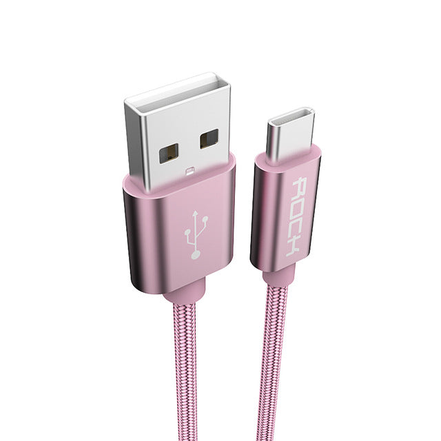 Metal USB Type C Cable, ROCK Metal Fast charging USB Type-C Cable for Samsung Galaxy S8 Note 8, OnePlus 2, for Xiaomi 4C USB-C