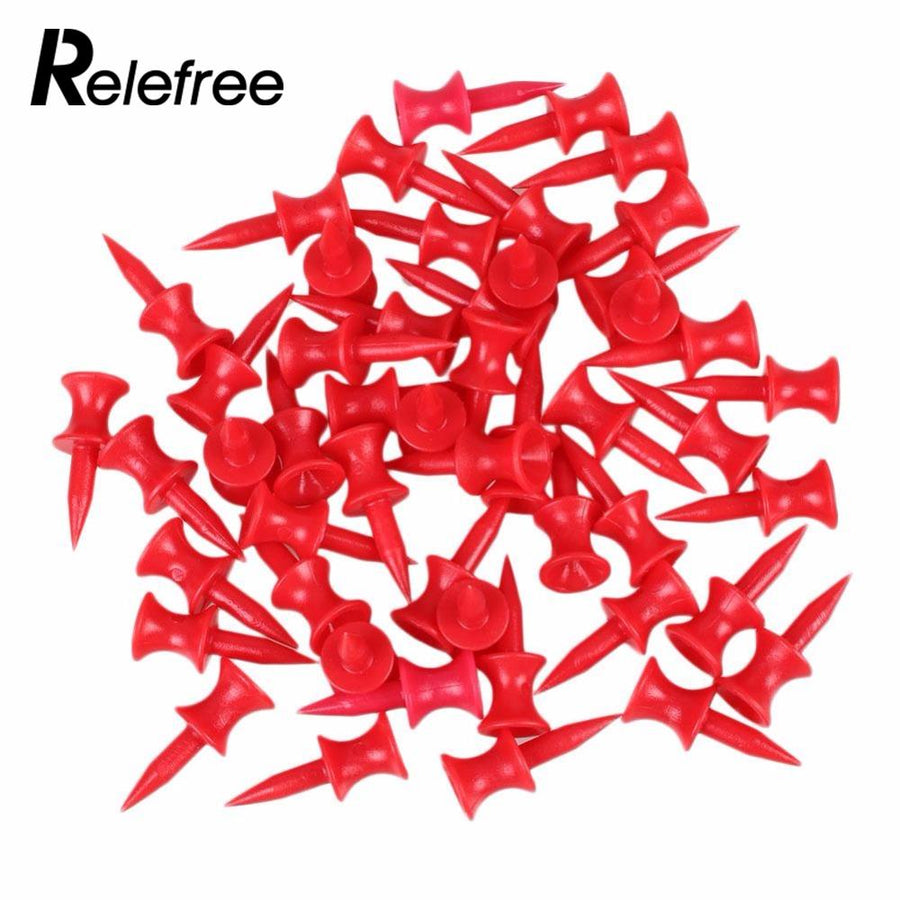 Relefree 100Pcs 30mm Sports Double-deck Red Golf Tees Range For Glof Club Training