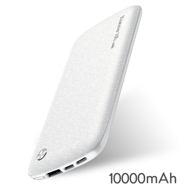 Baseus 10000mAh USB Power Bank 15mm Ultra Slim Powerbank Portable External Battery Charger For iPhone Mobile Phone Poverbank