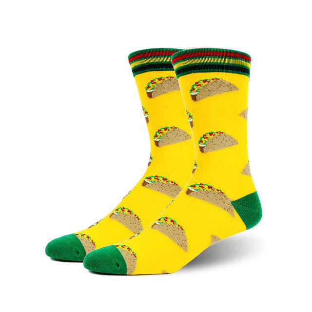 LeFifino New Style Men's Fashion Colored Combed Cotton Socks Fruit Pineapple Socks Burger Food Soks Cactus Happy Socks Le49639