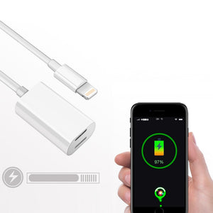 Double Lightning to Lightning Cord Receiver For Iphone Charge and Listen to Music at the Same Time