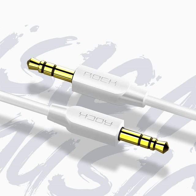 ROCK 3.5mm Jack To Jack Audio Cable, Gold Plated Male to Male Audio Aux Cable for iPhone Car Headphone Speaker Auxiliary Cable
