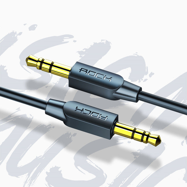 ROCK 3.5mm Jack To Jack Audio Cable, Gold Plated Male to Male Audio Aux Cable for iPhone Car Headphone Speaker Auxiliary Cable