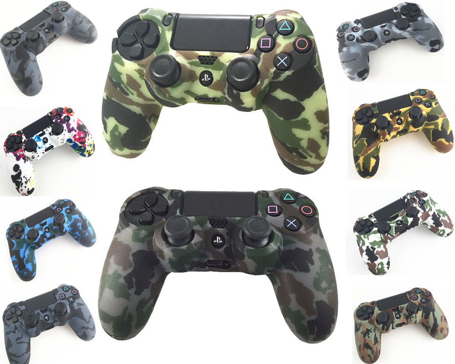 Durable Camouflage Camo Silicone Gel Guards sleeve Skin Grips Cover Case Caps For Playstation 4 PS4 Pro PS4 Slim Gamepad Protect