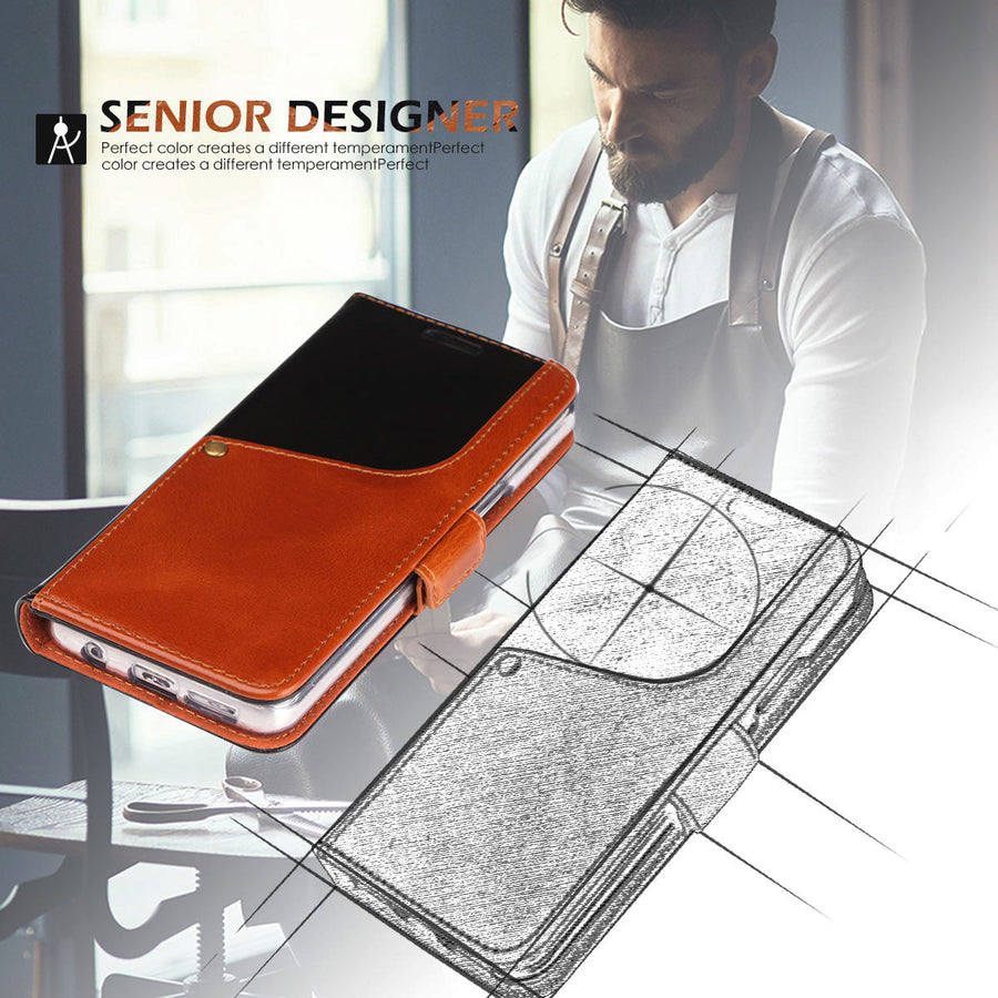 Galaxy S9 Plus Case, FYY [Luxurious Genuine Cowhide Leather] Wallet Case with [Free Earphone Case] for Samsung Galaxy S9 Plus