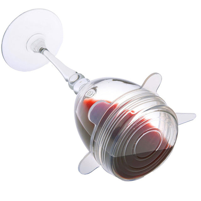 6pcs/set Universal Silicone Saran Food Wrap Lid-bowl Pot Lid-silicon Stretch Lids Silicone Cover Pan Kitchen Vacuum Lid Sealer