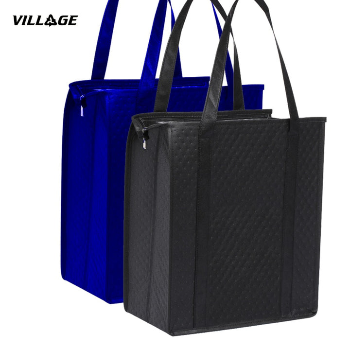 2PCS Stylish Reusable Insulated Shopping Bag Lunch Bag Cooler Bag