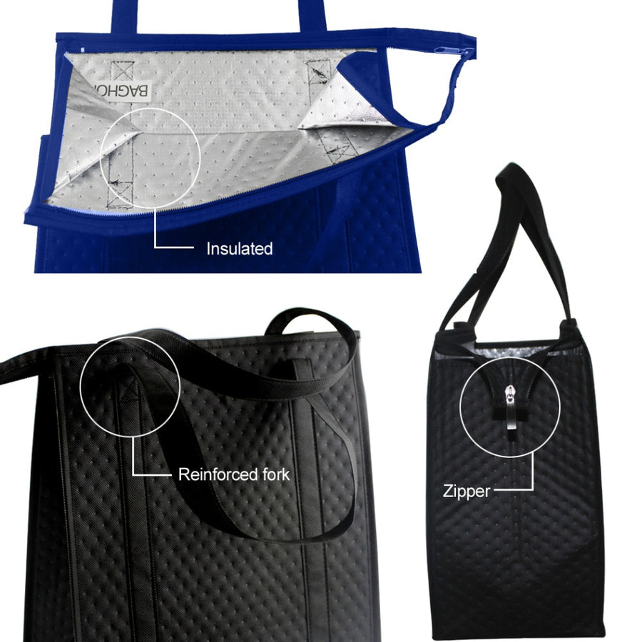 2PCS Stylish Reusable Insulated Shopping Bag Lunch Bag Cooler Bag