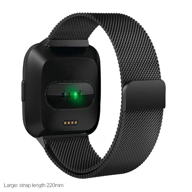 2018 New Colorful For Fitbit Versa Smart Watch Strap Versa Milanese Loop Magnetic Stainless Steel Strap