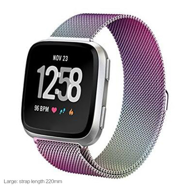 2018 New Colorful For Fitbit Versa Smart Watch Strap Versa Milanese Loop Magnetic Stainless Steel Strap