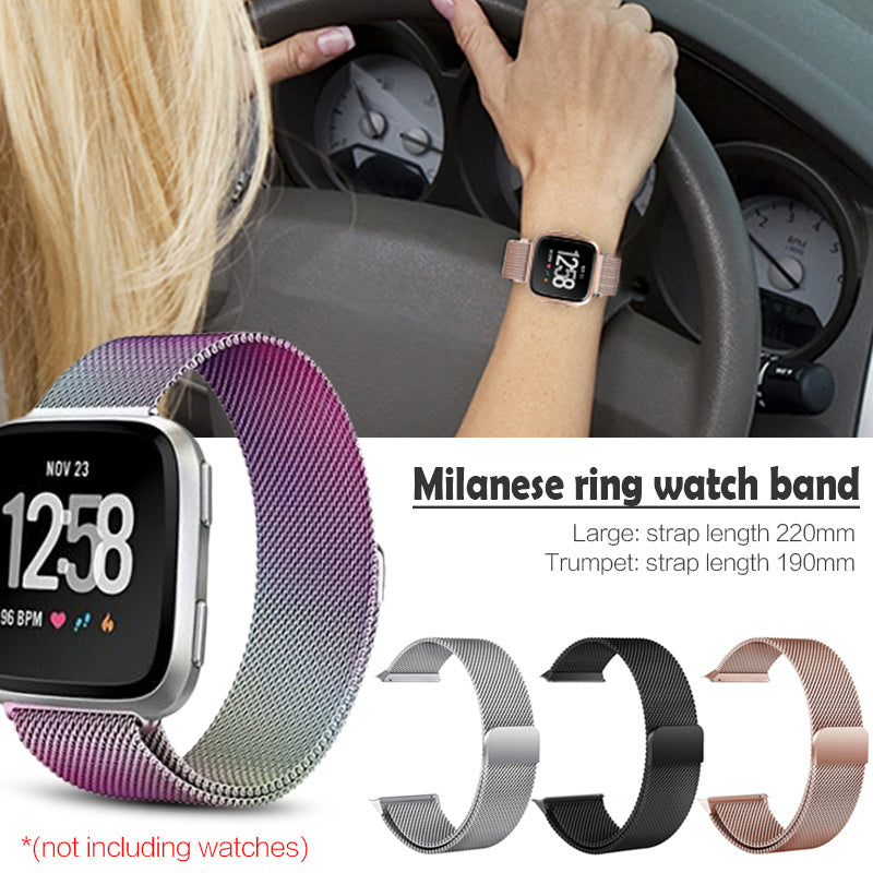 2018 New Colorful For Fitbit Versa Smart Watch Strap Versa Milanese Loop Magnetic Stainless Steel Strap