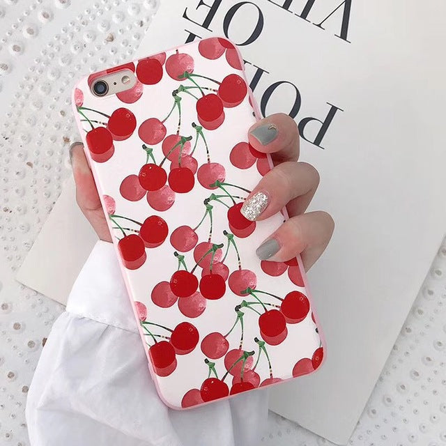 ZMASI Red Strawberry Phone Case For iphone X Case For iphone 6S 6 7 8 Plus Back Cover Fashion Cherry Soft Silicone TPU Cases
