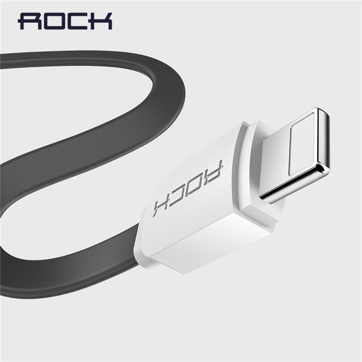 USB Cable for iPhone 8 7 6 6s SE 5s, ROCK Data Sync Flat USB Cable for iPad mini/air/pro for iPhone charger for iPhone X Cable